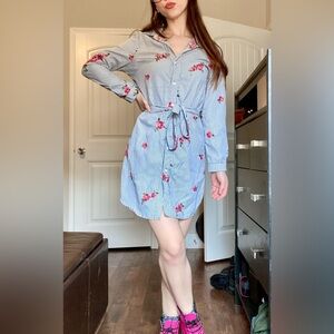 Vintage Floral Stripe Dress